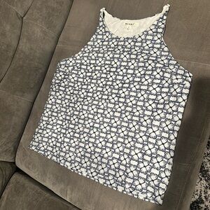 Floral blue and white tank. Size: L